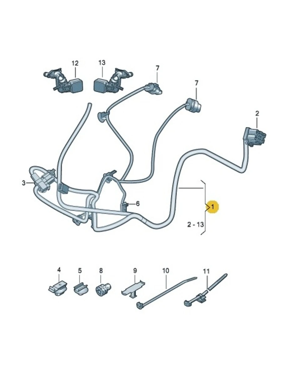 Seat belt warning system harness with position sensor right Audi A7 4K0971365C