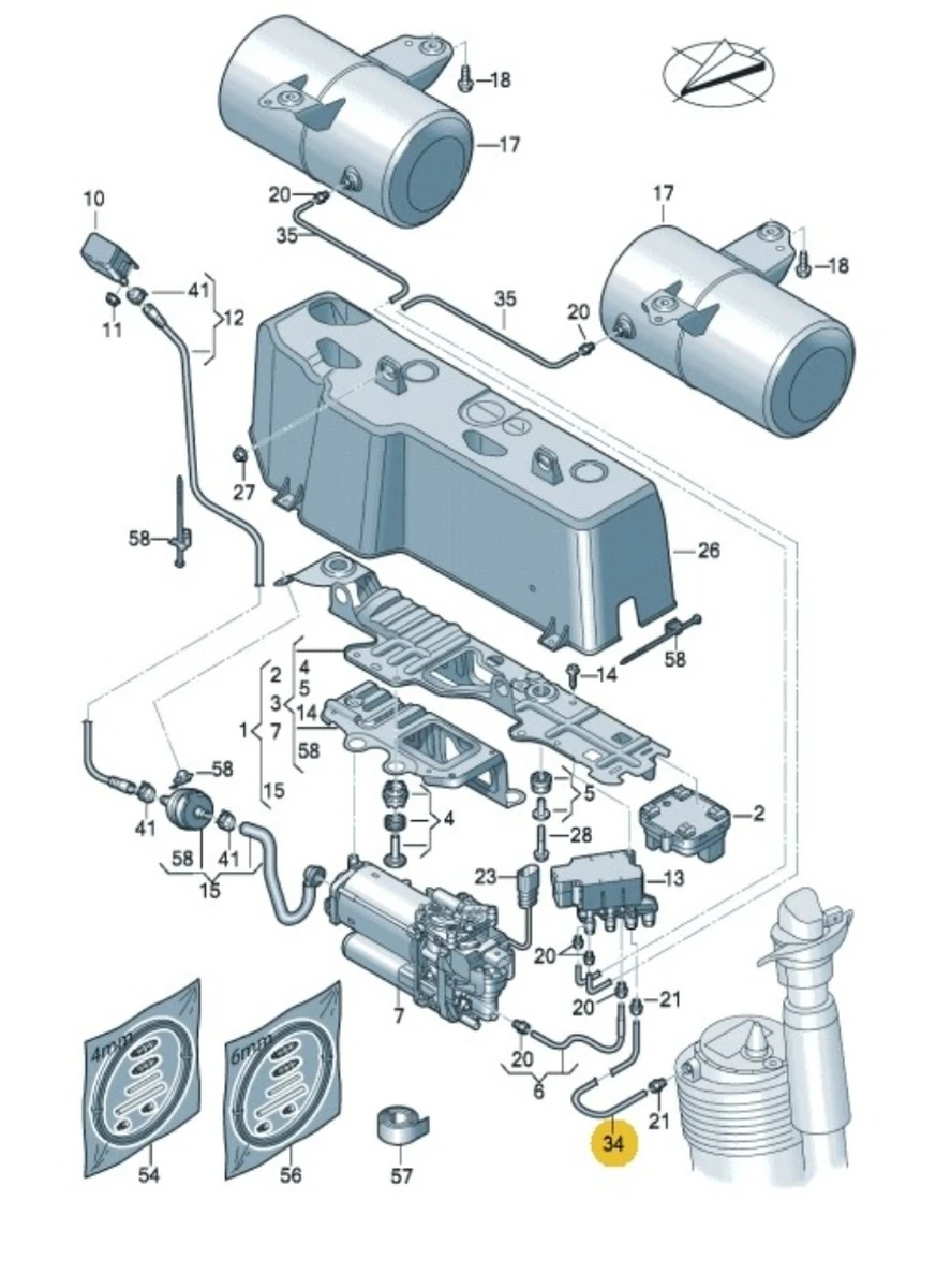 Трубопровод пневмосистемы 6ММ фиолетовый Audi E-tron 4KE616715C