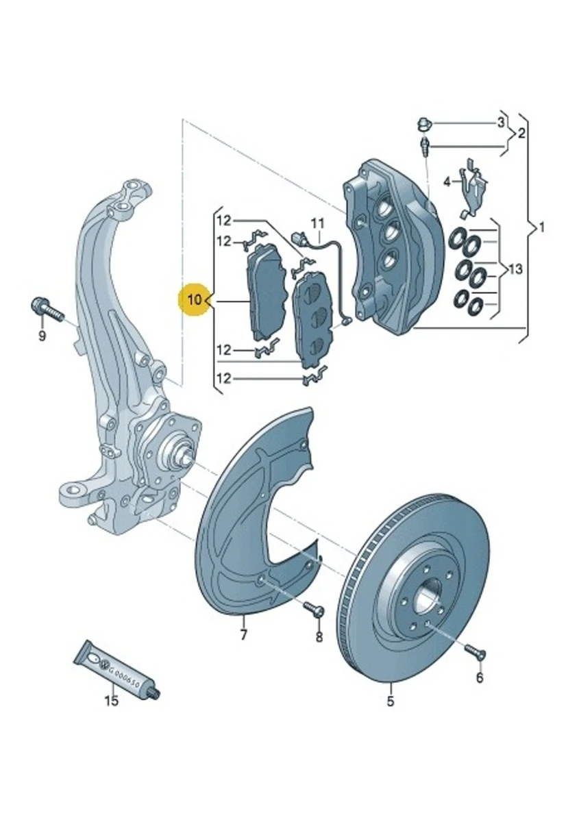 Колодки тормозные передние 3-5mm комплект 2 штуки Audi Q7 4M0615115CE