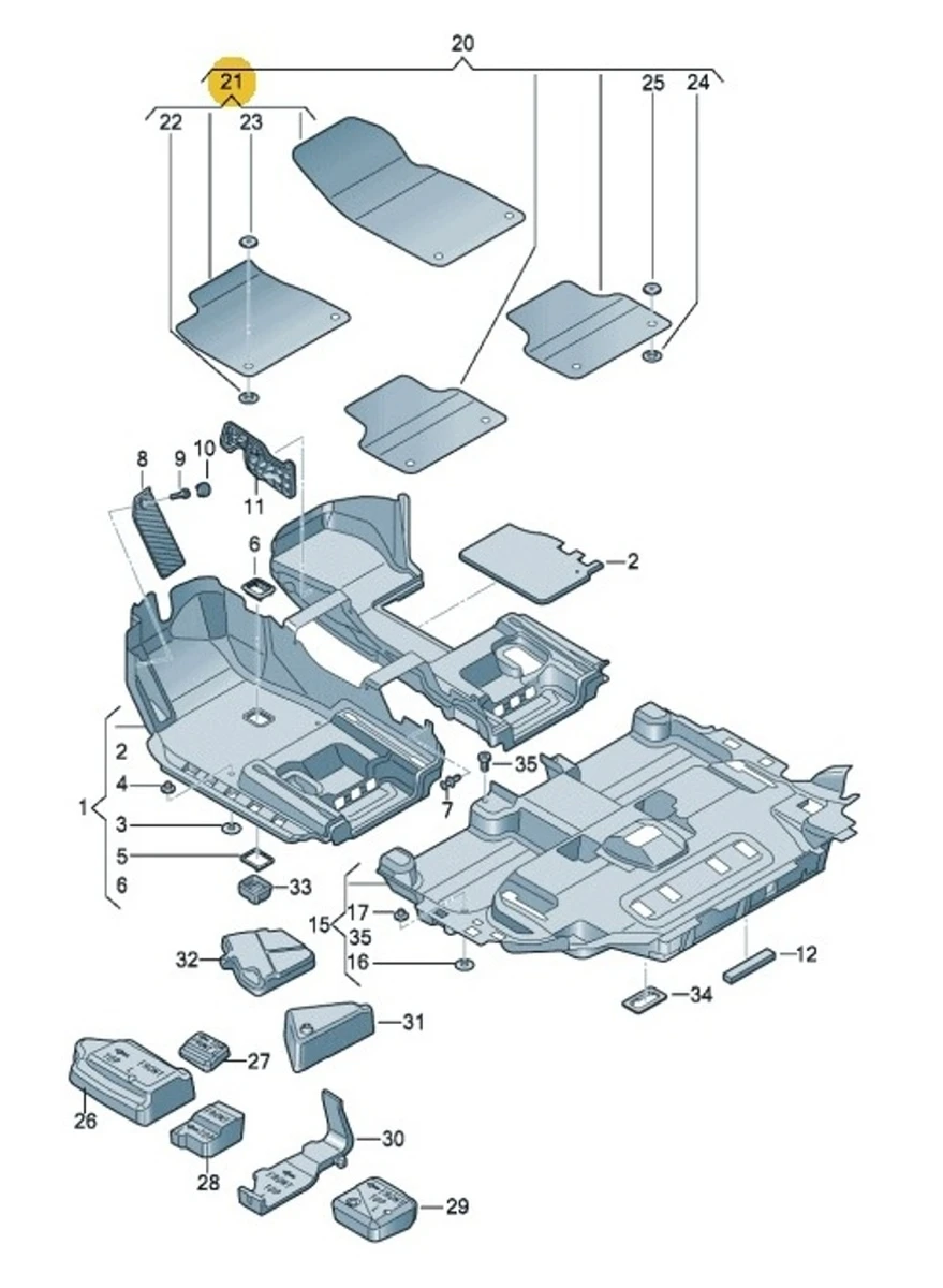 Коврик резиновый передний правый Audi Q7 4M1061501