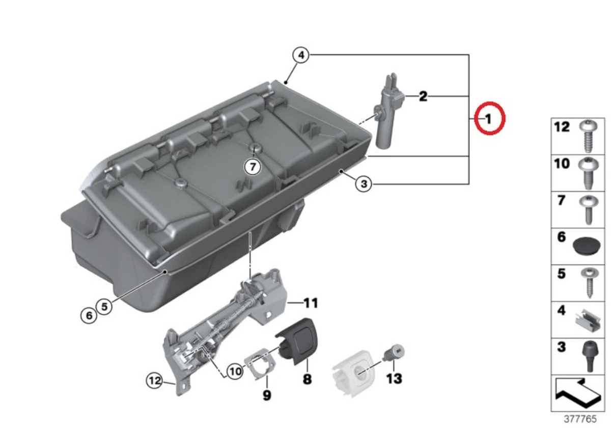 Glove box assy DALBERGIA BRAUN BMW I3 51169283006