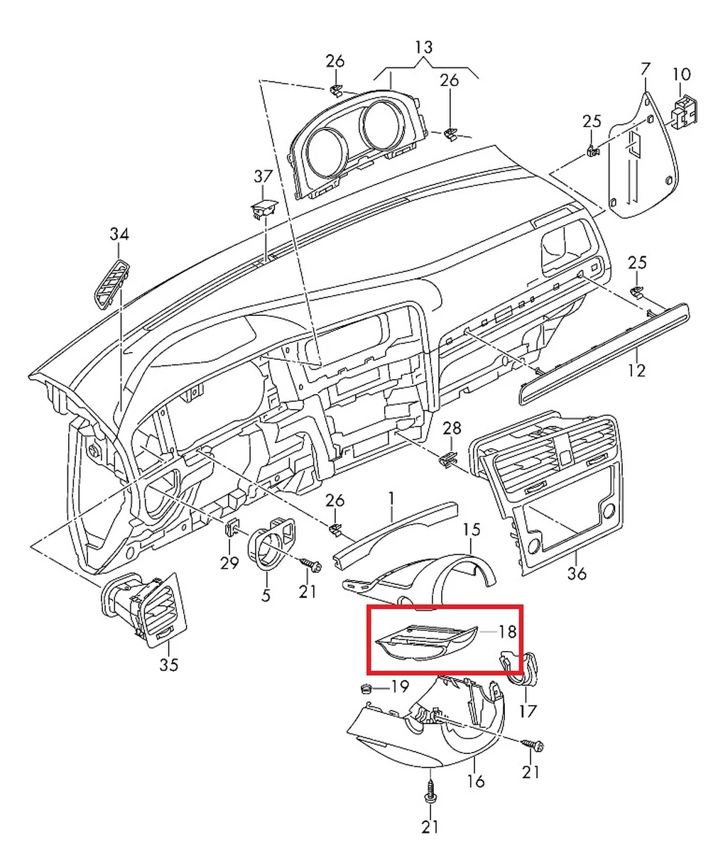 Вставка. Спінений наповнювач 5G0858625A Volkswagen E-GOLF