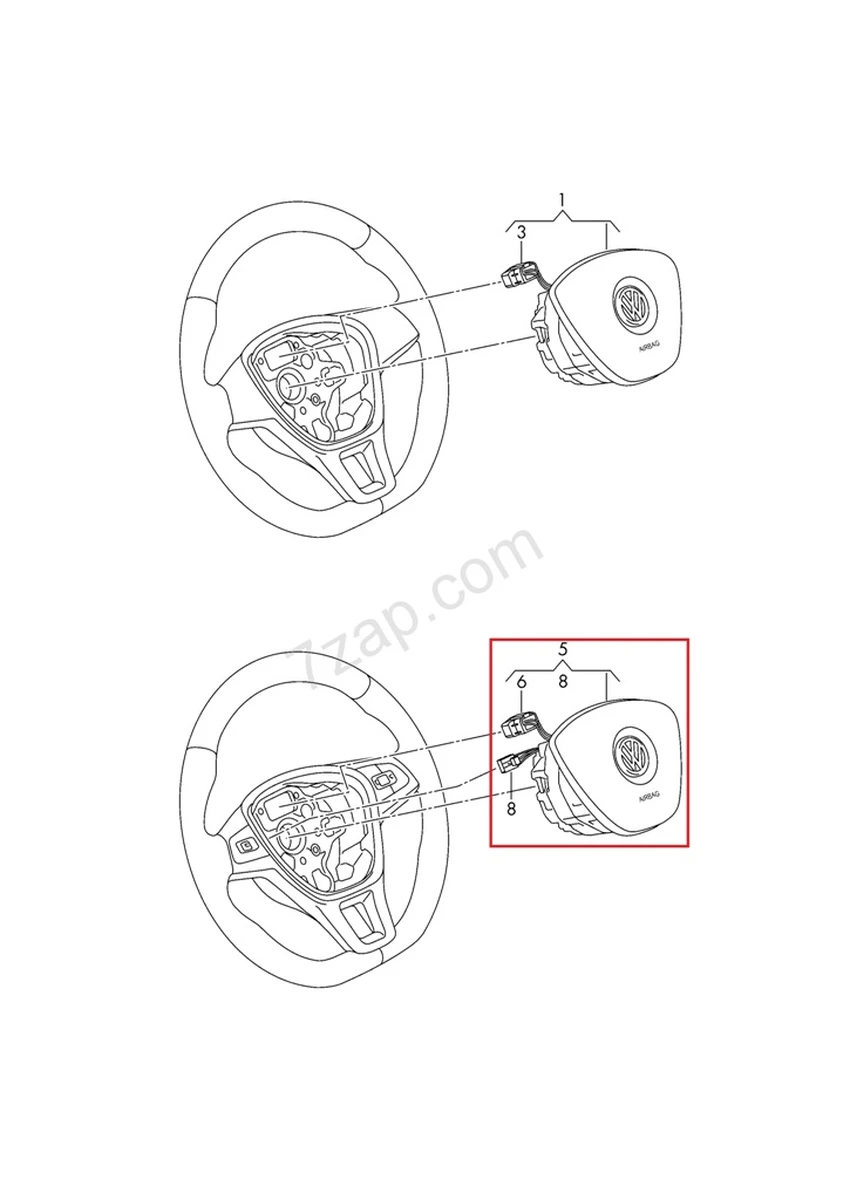 Модуль подушки безпеки рулевого колеса Volkswagen E-GOLF 5G0880201C