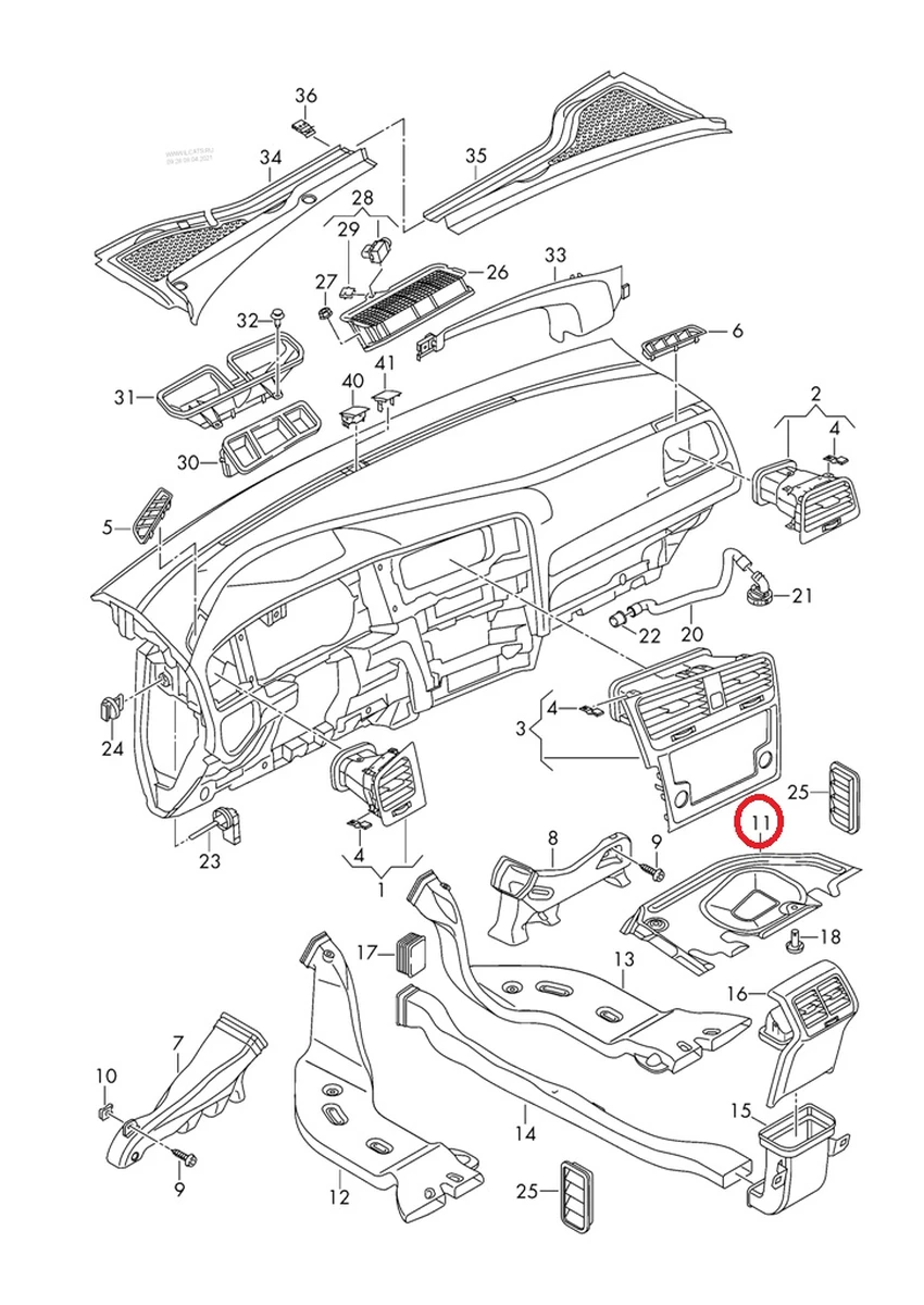 Теплошумоізолятор центральної панелі 5G1819593B Volkswagen E-GOLF