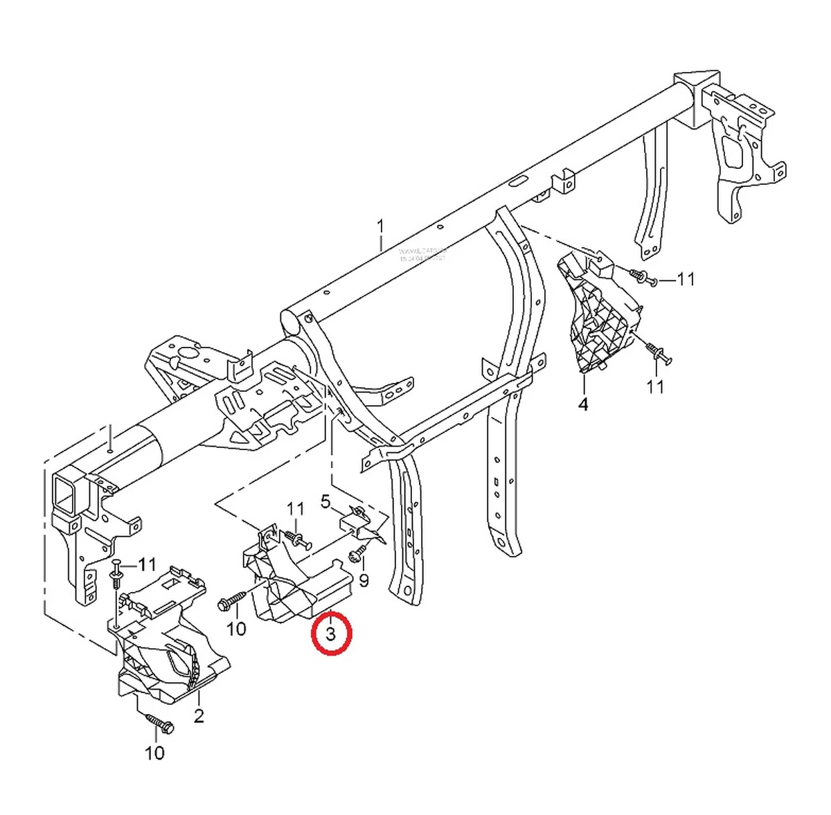 Кронштейн каркаса кріплення торпеди центральний 5G1857890A Volkswagen E-GOLF