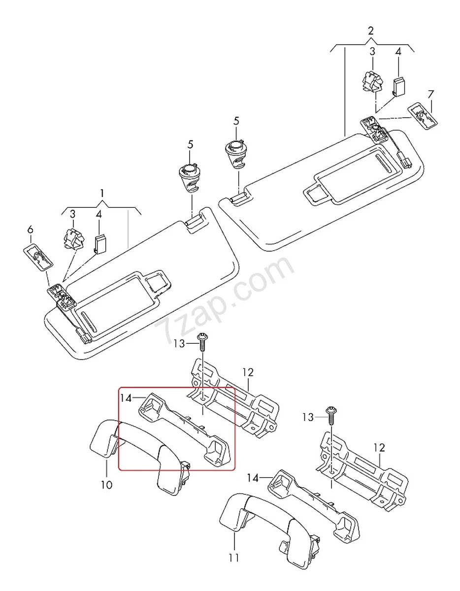 Кронштейн крепления ручки салона Volkswagen E-GOLF 5G9867660A