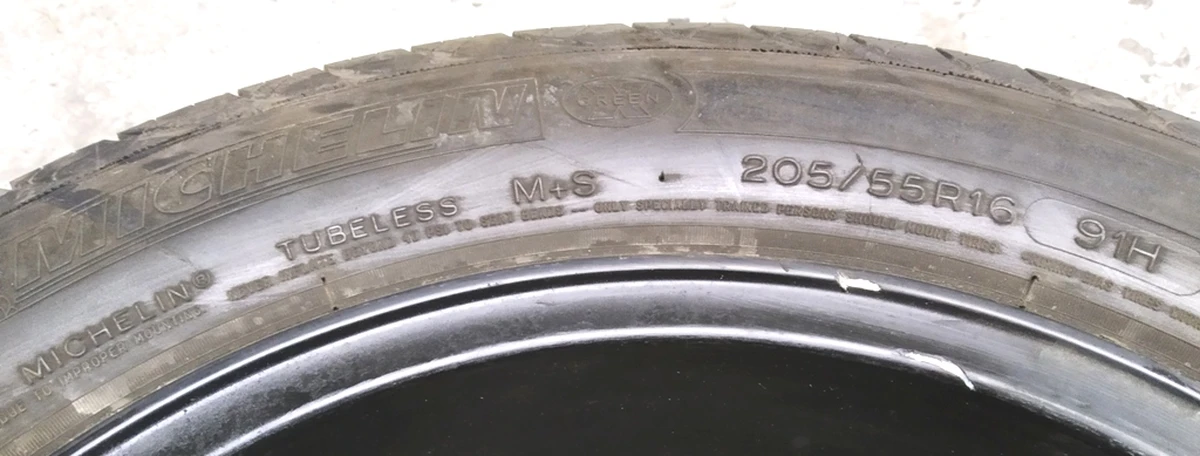Complete wheel with damage (disc 6.5JX16H2 ET46 tire MICHELIN 205/55 R16 tread 5.53mm) 5GE601025 Volkswagen E-