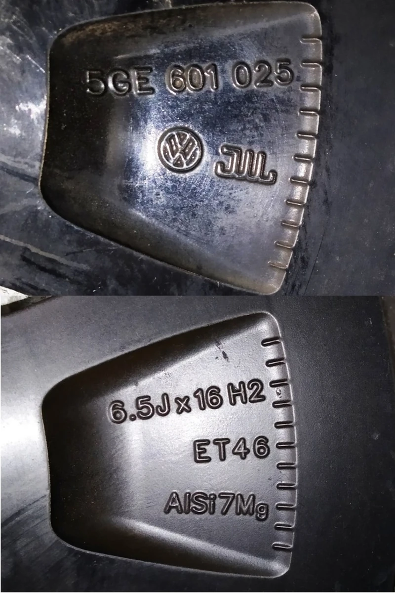 Диск колісний 6,5JX16H2 ET46 з пошкодженням 5GE601025 Volkswagen E-GOLF