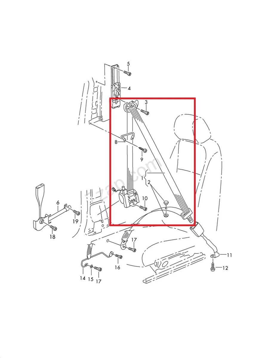 Триточковий ремінь безпеки з автоматичної котушкою і преднатяжителем передній лівий Volkswagen E-GOLF 5GM857705DRAA