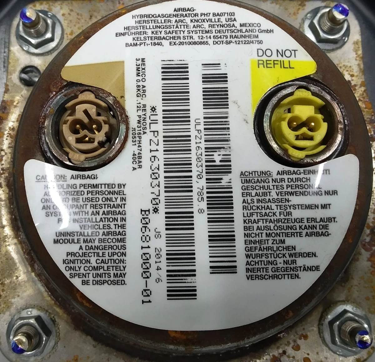 Подушка безпеки пасажира (торпедо) 5GM880204 Volkswagen E-GOLF