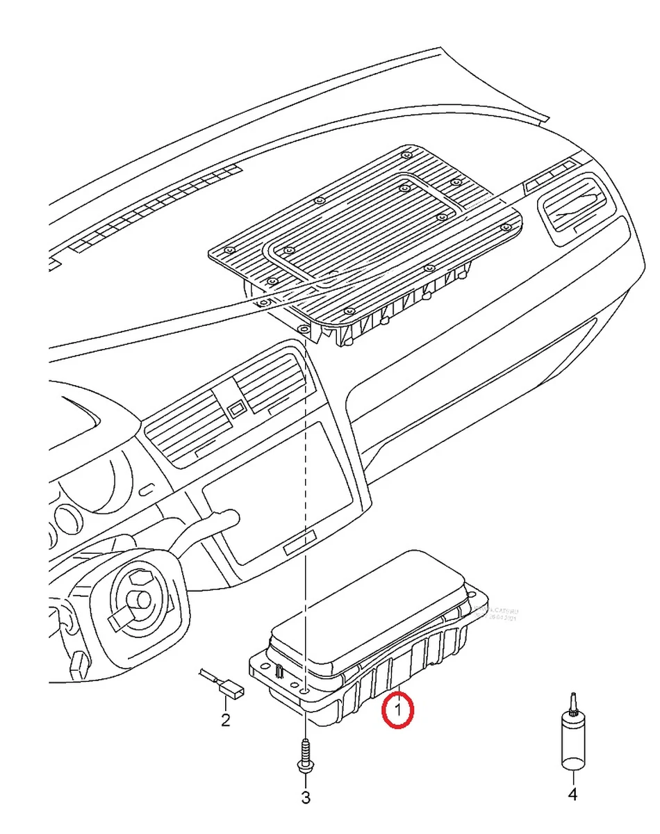 Подушка безпеки пасажира (торпедо) 5GM880204 Volkswagen E-GOLF