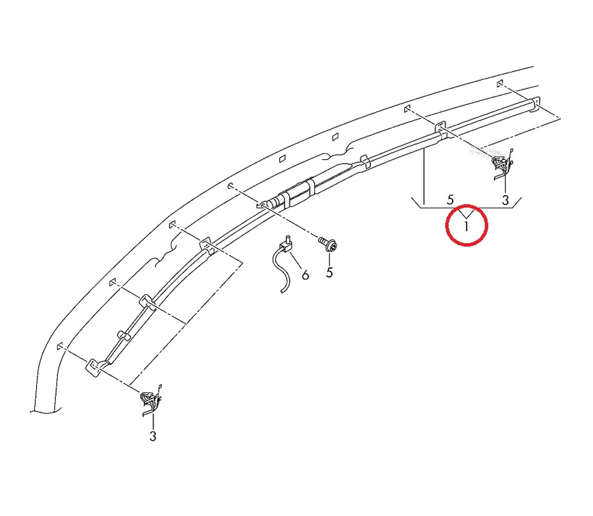 Right side airbag (curtain) 5GM880742C Volkswagen E-GOLF