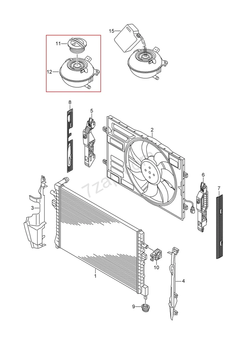 Бачок розширювальний в зборі VW E-GOLF 5Q0121407D
