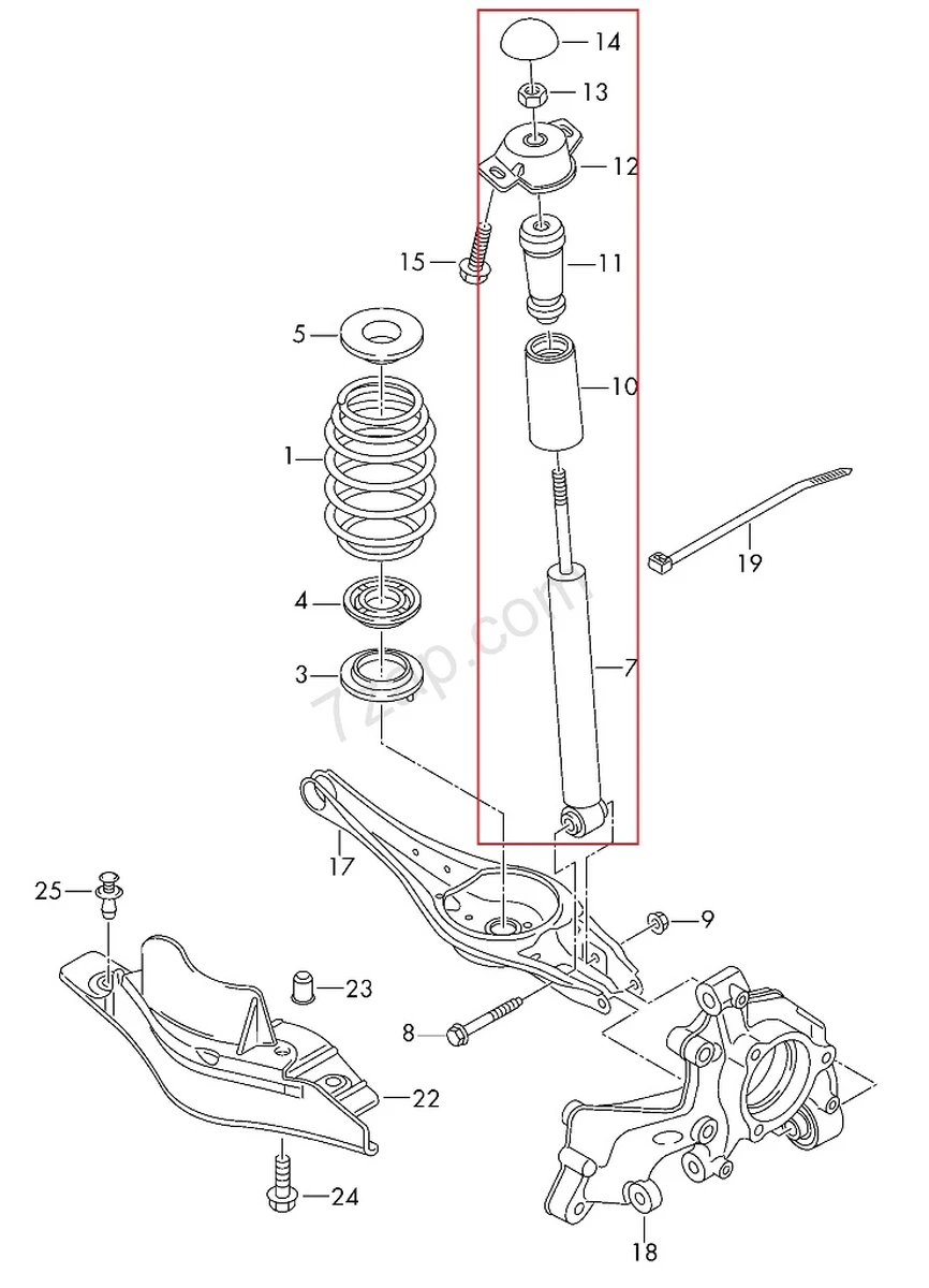 Амортизатор газонаповнений в зборі Volkswagen E-GOLF 5Q0513029HG