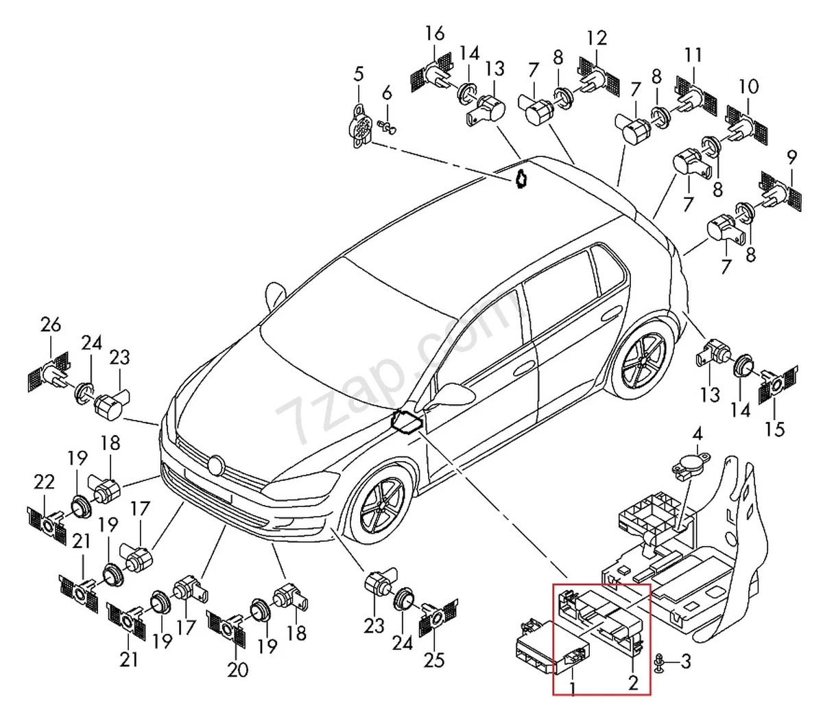 Кронштейн кріплення блоку управління парктроніки Volkswagen E-GOLF 5Q0937503F
