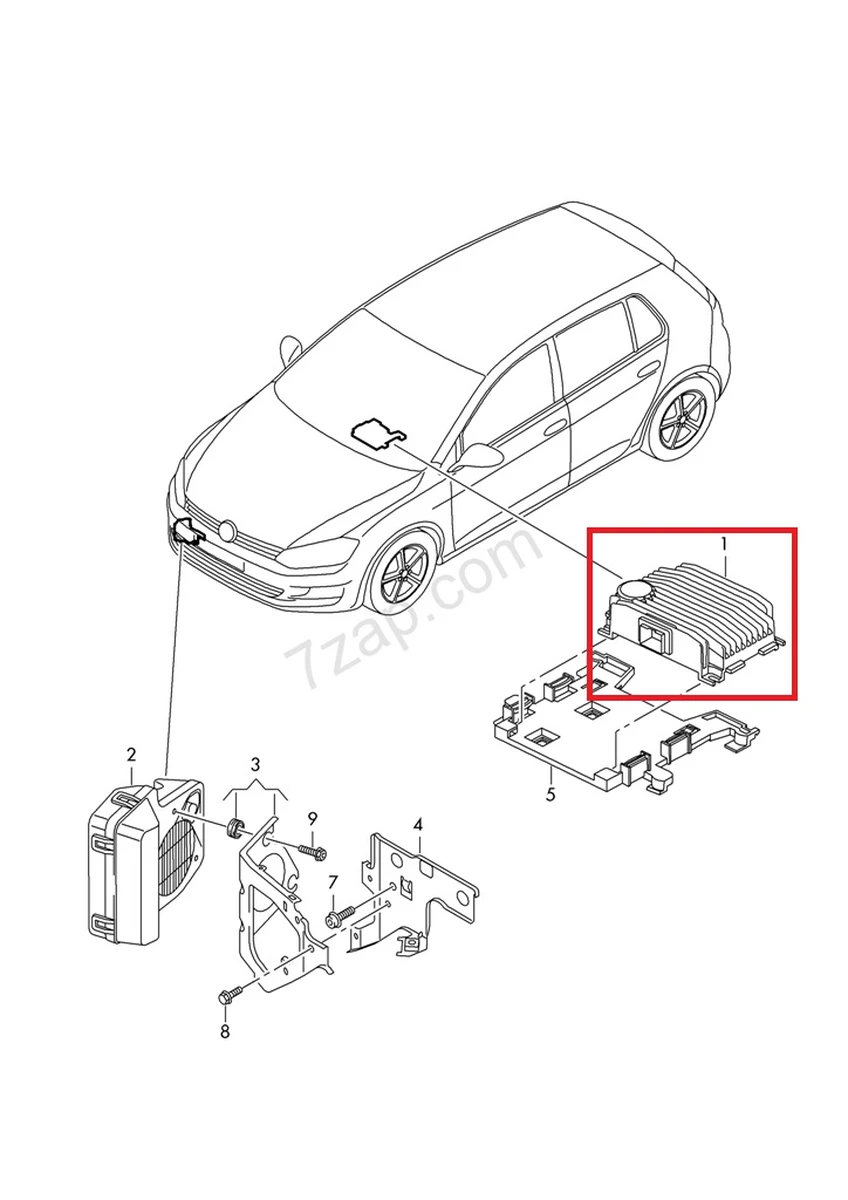 Engine noise generation control unit Volkswagen E-GOLF 5QE035335B