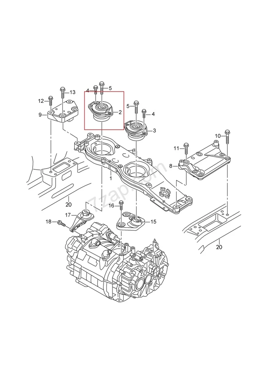 Подушка крепления двигателя (подшипник двигателя) Volkswagen E-GOLF 5QE199262D