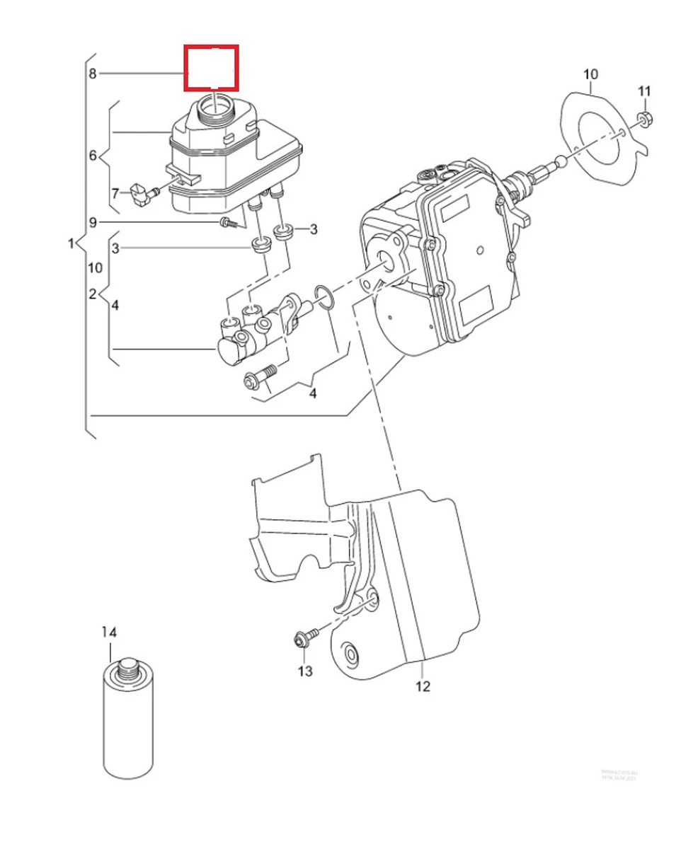 Electromechanical brake booster assembly without cover 5QE614105 Volkswagen E-GOLF