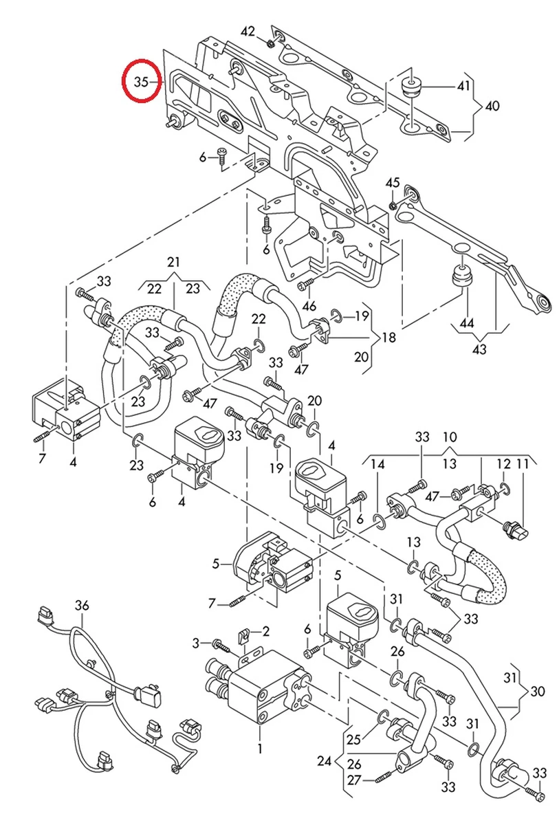 Cooling system bracket main Volkswagen E-GOLF 5QE820905C