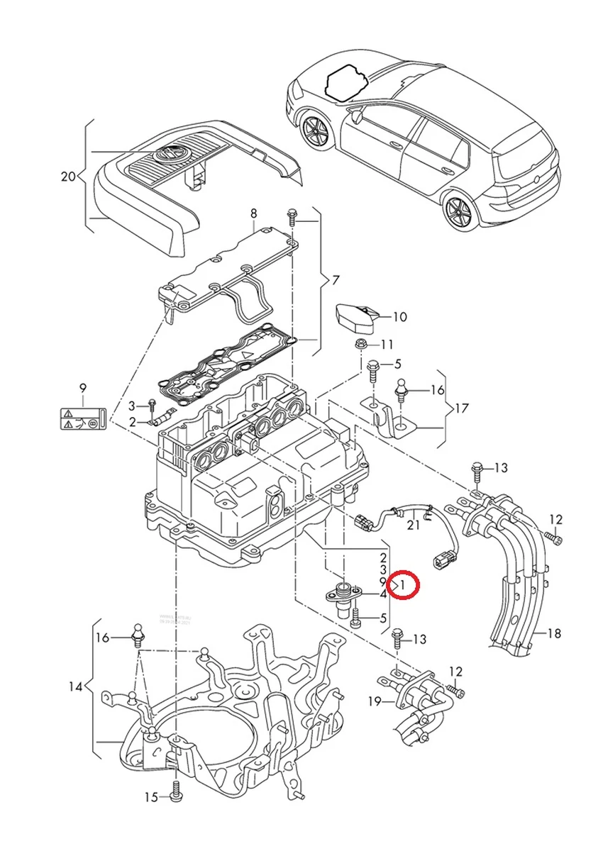 Inverter electric motor 5QE907070C Volkswagen E-GOLF