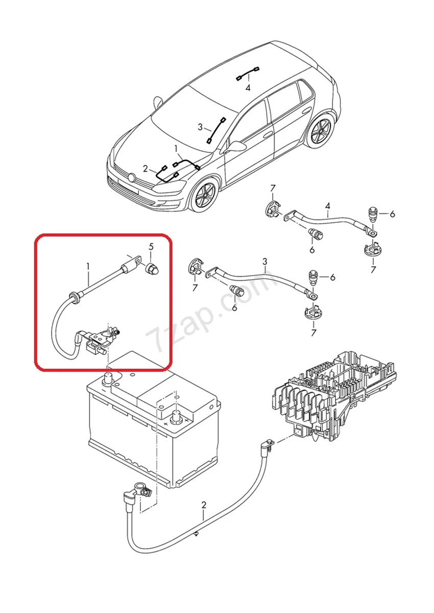 Клемма с блоком управления контроля АКБ Volkswagen E-GOLF 5GE915181