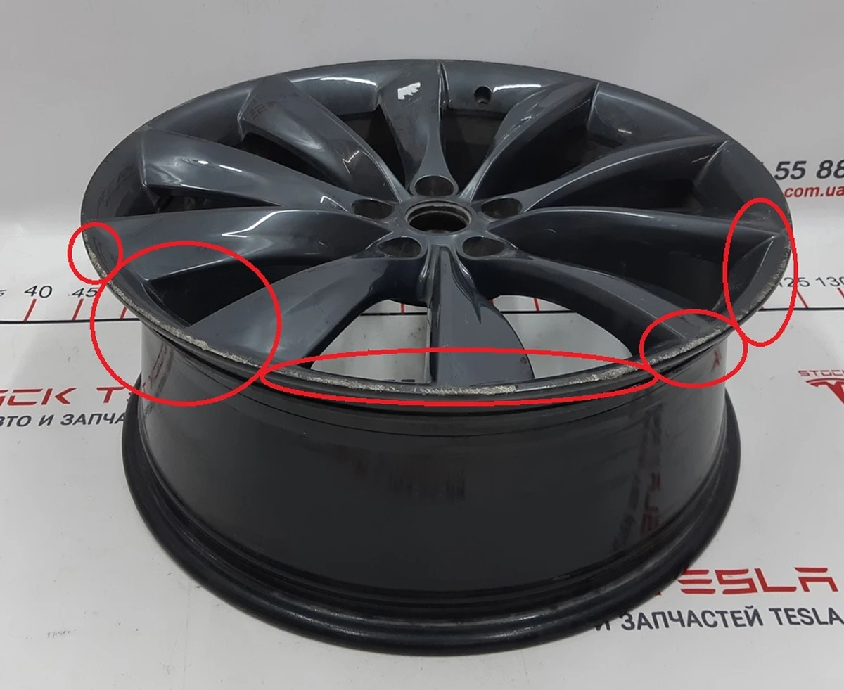 4 Диск колісний GREY TURBINE 21x8.5 J з пошкодженням Tesla model S, model S REST 1054042-00-B