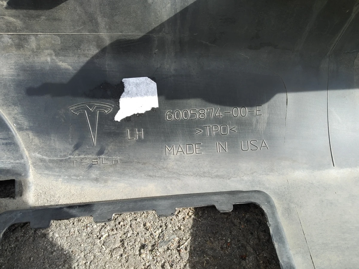 1 Накладка порога ліва рокерна панель (структурна) паяна під фарбування Tesla model S, model S REST 6005874-00-G