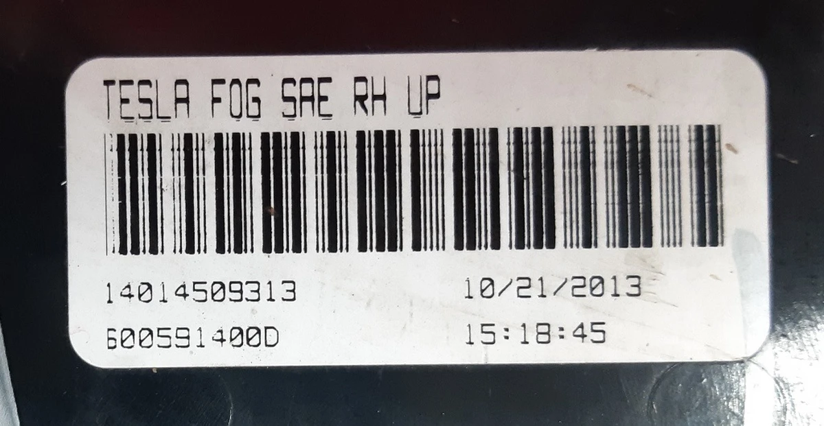 Фара протитуманна права (повна) (USA) із пошкодженням Tesla model S, model S REST 6005914-00-I