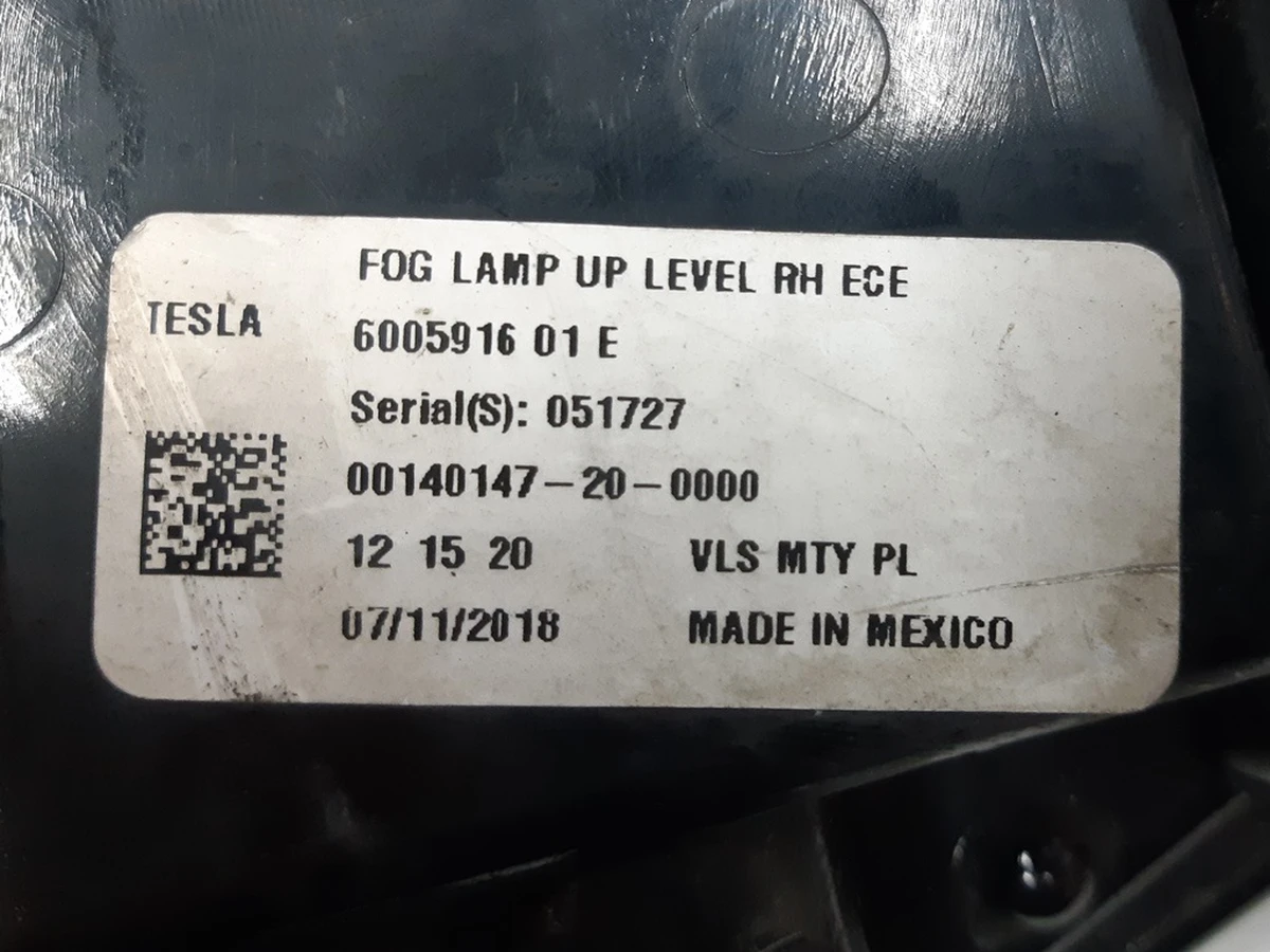 Фара протитуманна права (повна) FRT FOG ECE EU із пошкодженням Tesla model S, model S REST 6005916-00-G