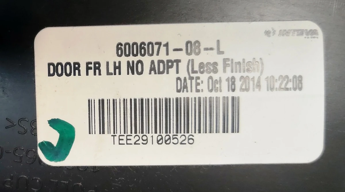 1 Карта дверей передньої лівої PURB/PVCB/PVCB BLACK NO ADPT без блоку склопідйомника Tesla model S, model S REST 6006071-08-L