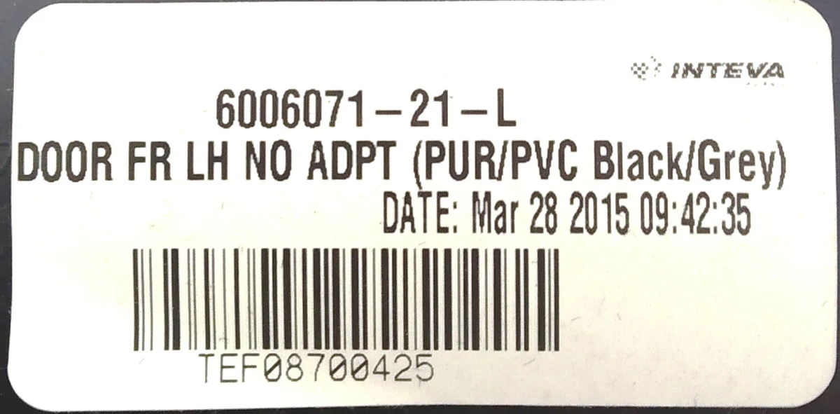 1 Front Left Door Map Assembly NO ADPT PUR/PVC BLACK/GREY Tesla model S, model S REST 6006071-24-M