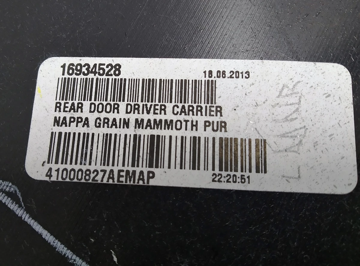 2 Map (skeleton) door rear left Tesla model S, model S REST 6006133-14-L