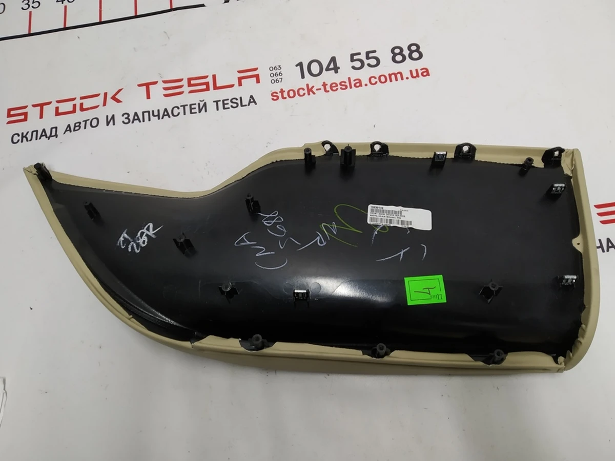 35 Front left door card pocket NGMP (coarse grain leather, illuminated) Tesla model S, model S REST 1002960-02-J