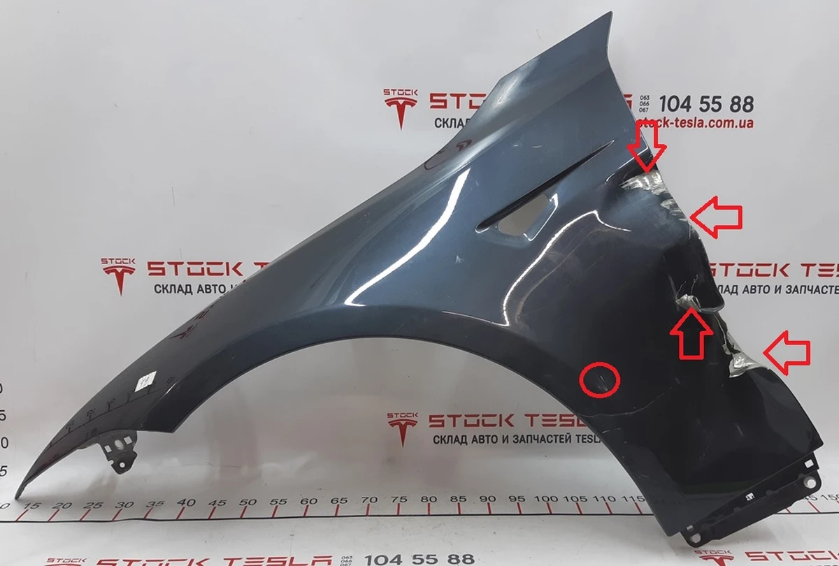 19 Крыло переднее левое PMNG с повреждением Tesla model S, model S REST 6008022-12-D