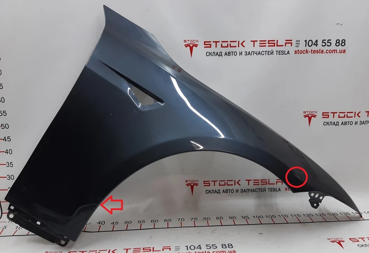 2 Крило переднє праве PMNG із пошкодженням Tesla model S, model S REST 6008027-12-D