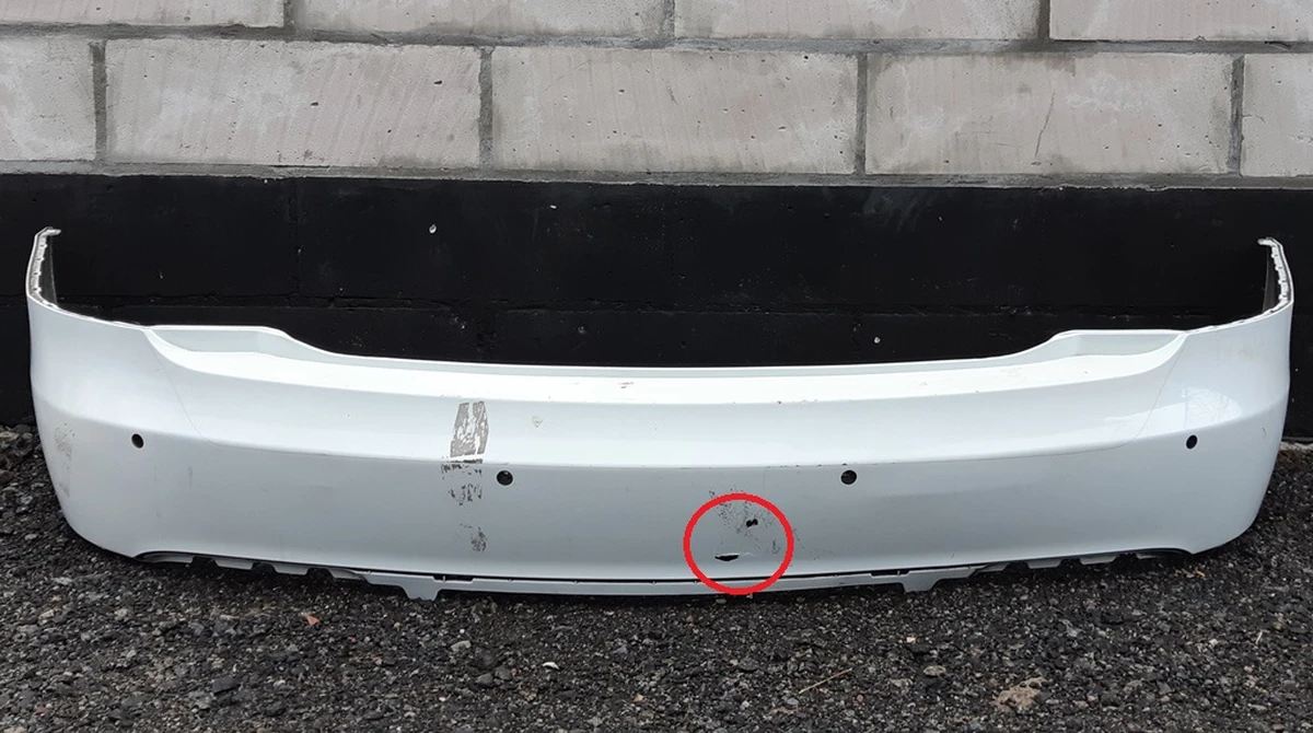 1 Rear bumper for 4 parking sensors (with brackets) PBCW (damaged) Tesla model S 1068750-00-A