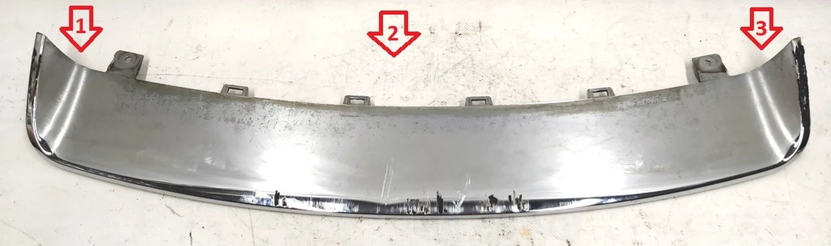 17 Decorative rear bumper pad (chrome) (damaged) Tesla model S 6009004-00-C