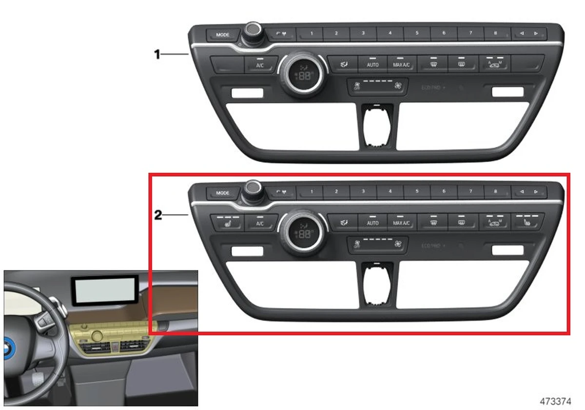 Radio and climate control panel °F assy BMW i3 61319352082