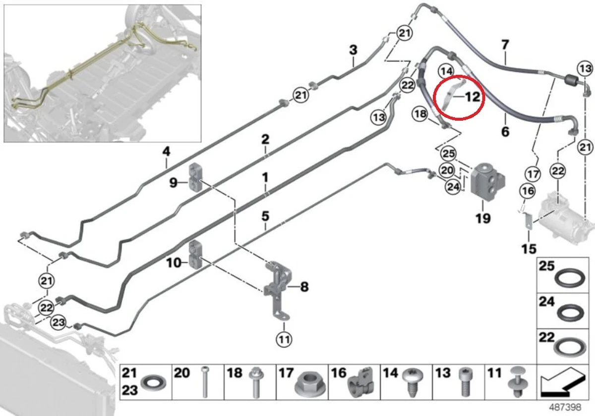 Кронштейн кріплення трубопроводу кондиціонера BMW i3 64219291288