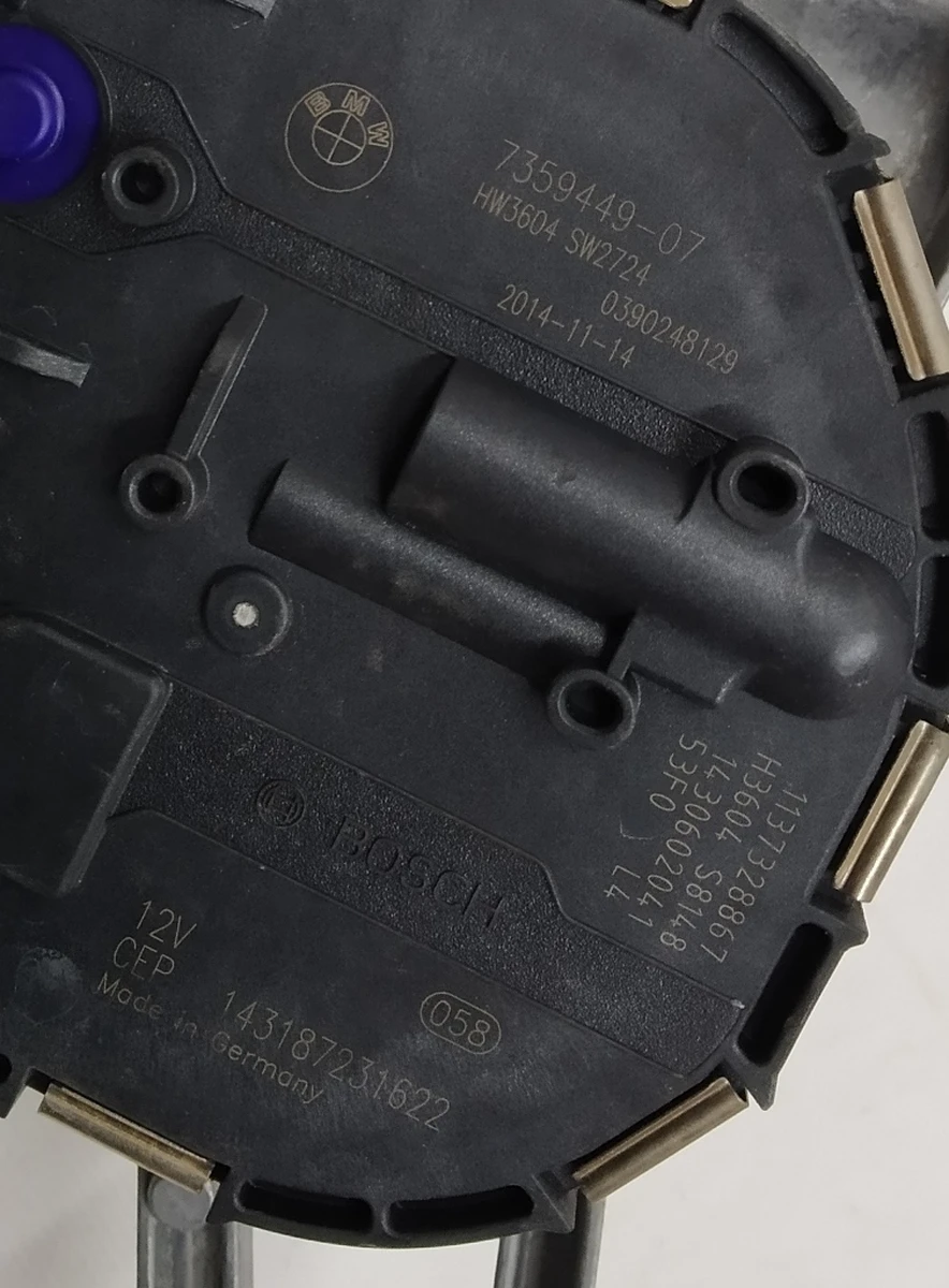 Электродвигатель механизма стеклоочистителя левого в сборе с кронштейном крепления и гайкой стеклоочистителя BMW I3 61617359449