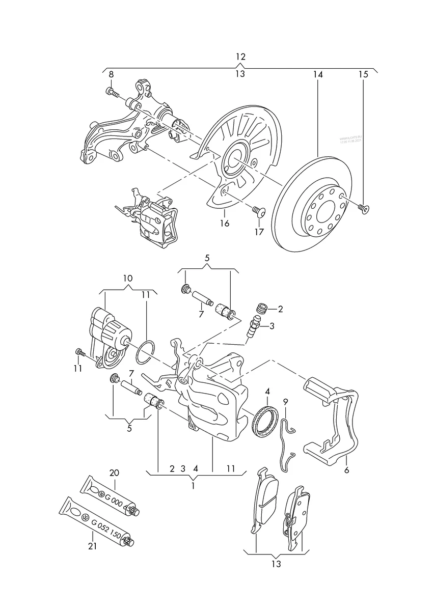 Супорт гальмівний задній лівий Volkswagen E-GOLF 8V0615423