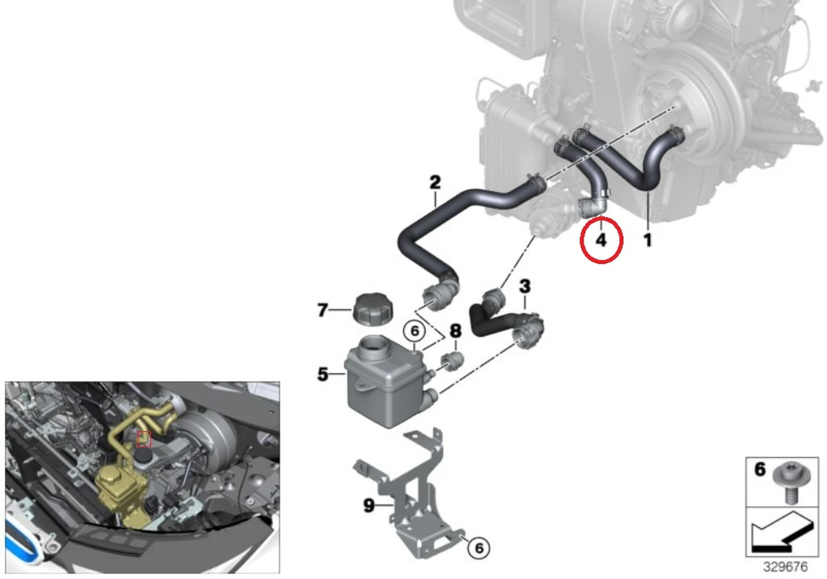 Шланг системы охлаждения возвратный BMW i3 64219292731