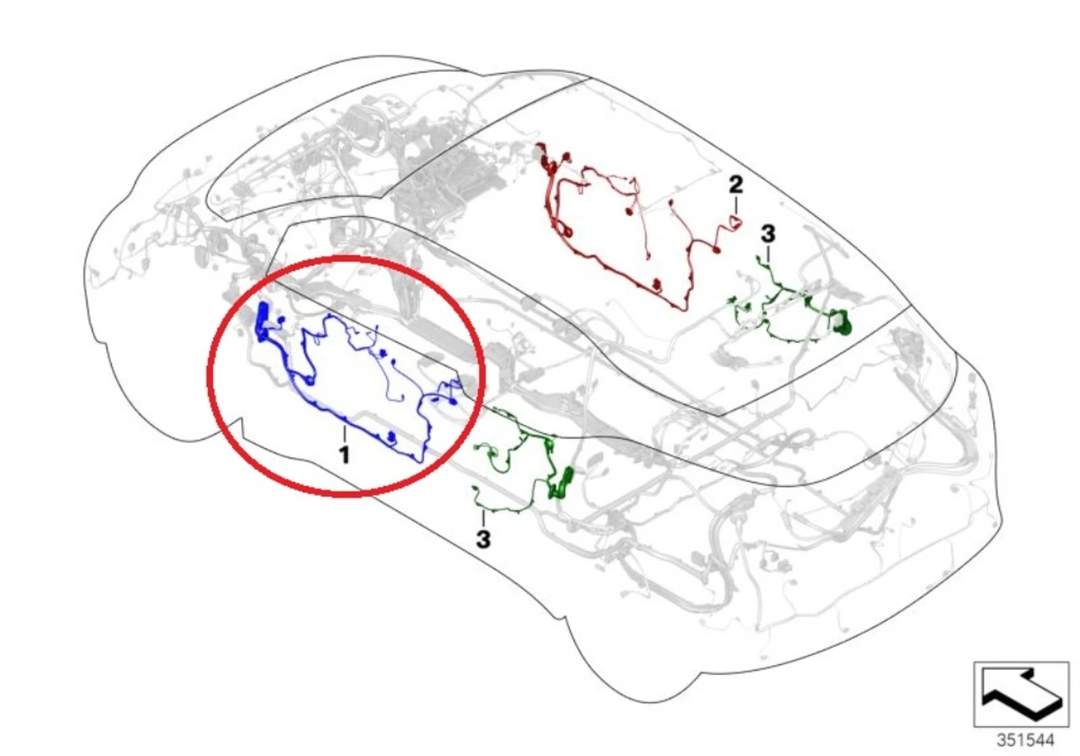 Front Left Door Wiring BMW i3 61129349910