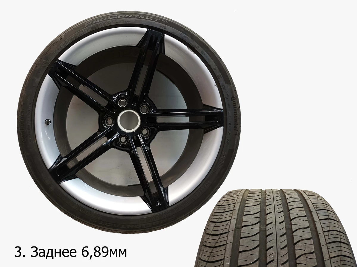 Комплект колес в сборе (9,5JX21ET60 передние, 11,5JX21ET66 задние) Continental ProContactRX Porsche Taycan 9J1601025