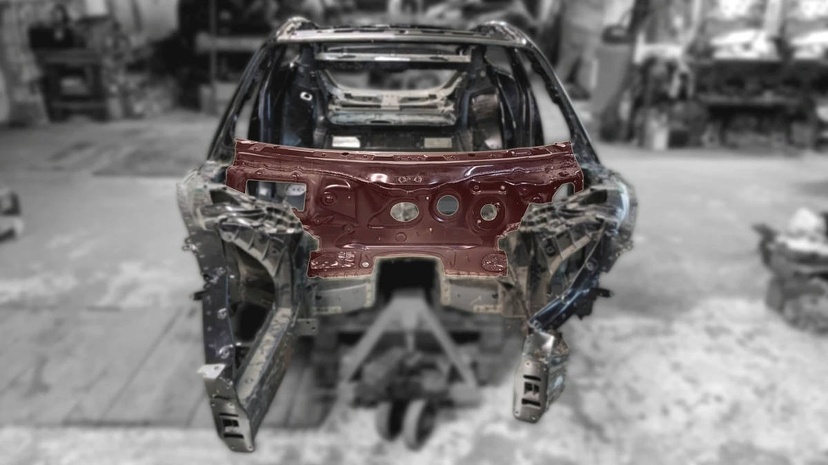 Body cut-off part cross member assembly with engine shield 9J1806430 Porsche Taycan 9J1806713