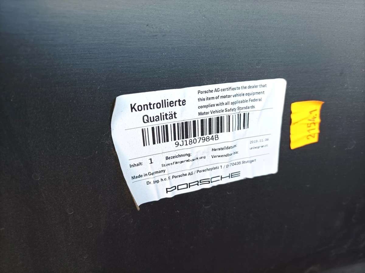 Rear bumper Turbo N/A Paint code: C9X with minor damage Porsche Taycan 9J1807984B