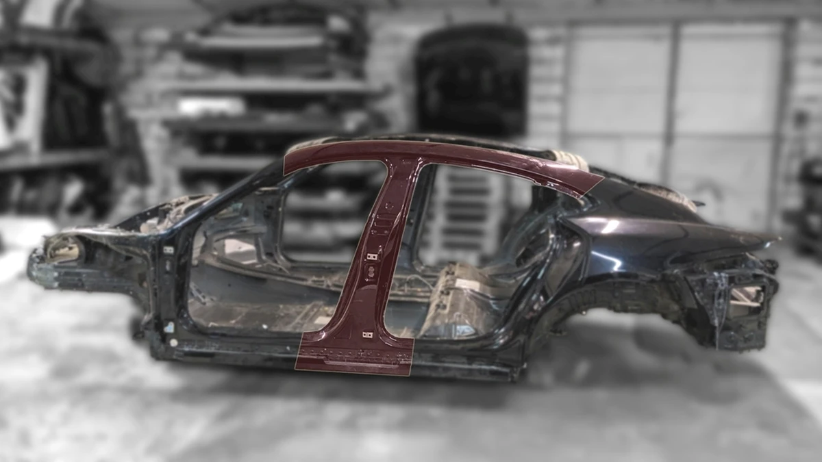 Кузов відрізна частина стійка B ліва Код фарби: C9X Porsche Taycan 9J1809085