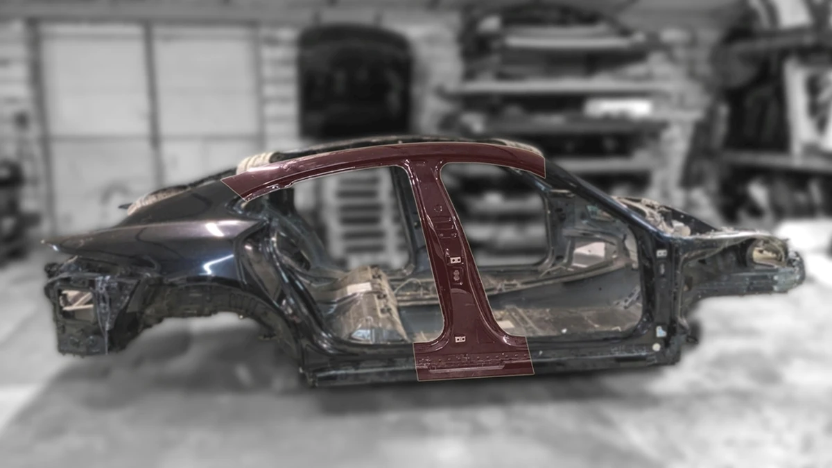 Кузов відрізна частина стійка B права Код фарби: C9X Porsche Taycan 9J1809086