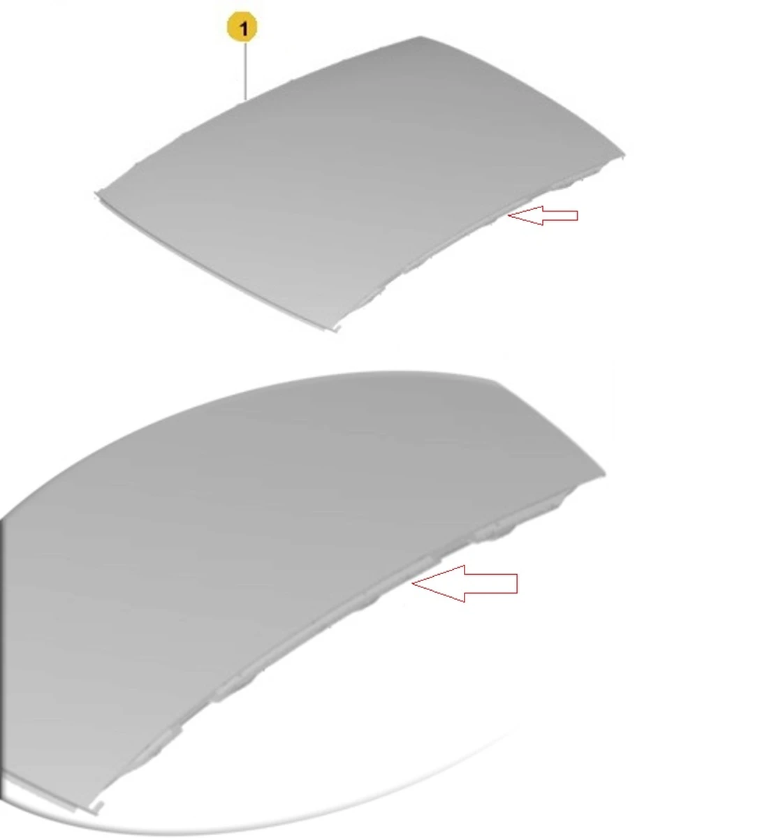 Кріплення панорамного даху праве Porsche Taycan 9J1877069