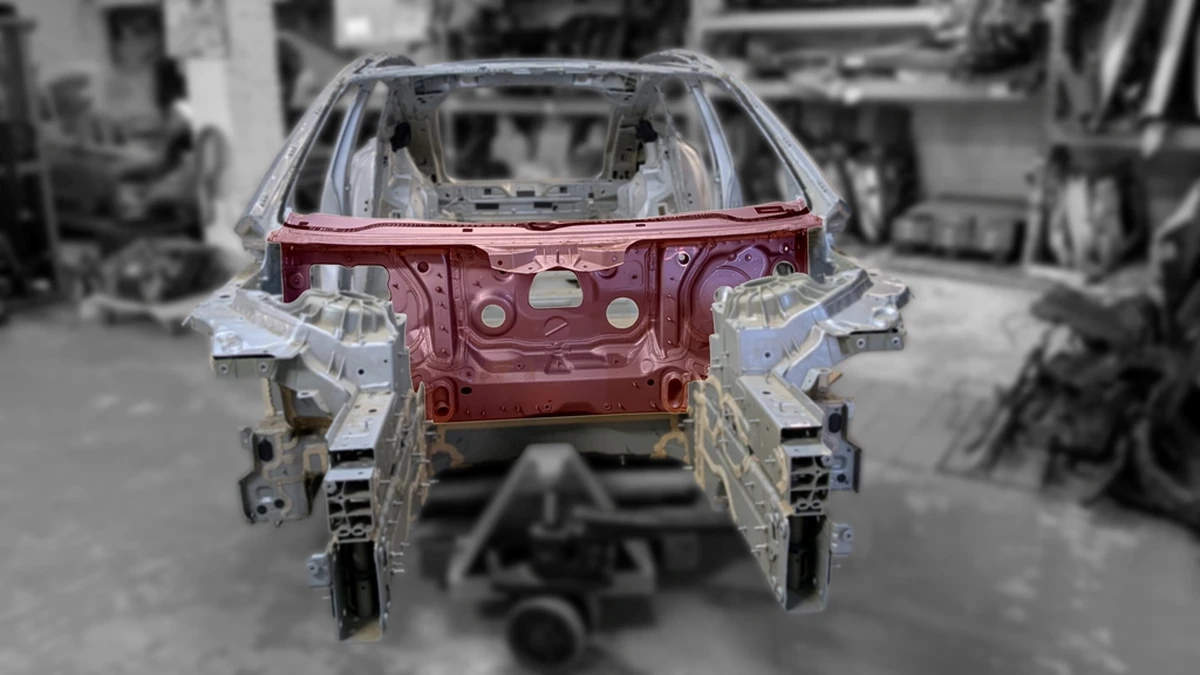 Body cut-off part cross member assembly with engine shield Mercedes EQS A2976206902